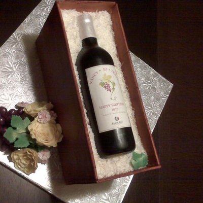 Wine Bottle Birthday Cake