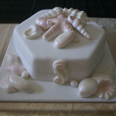 Fondant Covered Sea Shell Cake