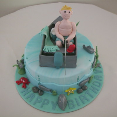 17Th Birthday Fishing Theme Cake