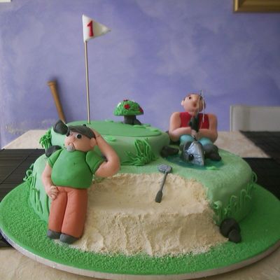 Fathers Day Golfing Fishing Cake