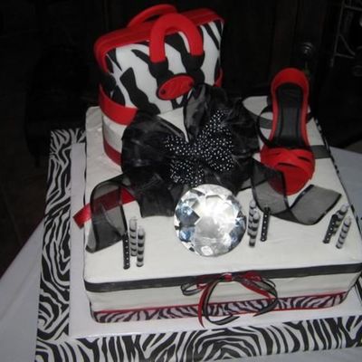 Zebra Shoe Purse Cake