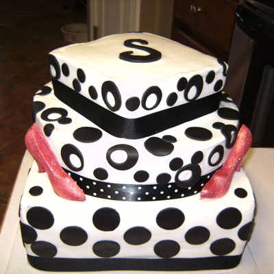 Black Polka Dots Red Shoes