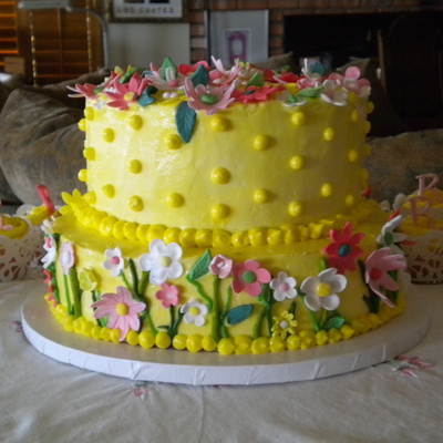 Yellow Flower Cake For My Grandmother's 90Th Birthday