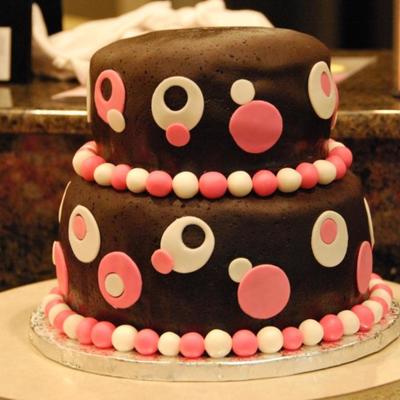 Girl Polka Dot Baby Shower Cake