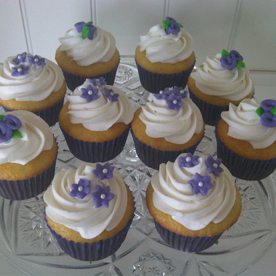 Purple Flower Cupcakes
