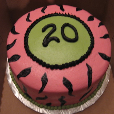20Th Birtdhay Cake Pink/green