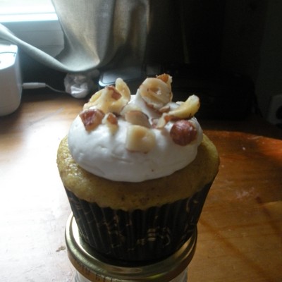 Vanilla Chai Cupcake With Honey Buttercream & Hazelnuts