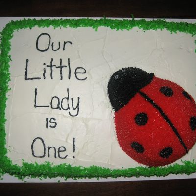 Ladybug Sheet Cake