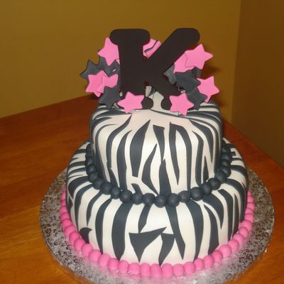 Zebra Print Birthday Cake