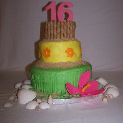 Sweet 16 Luau Cake