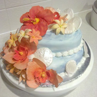 Tropical Anniversary Cake
