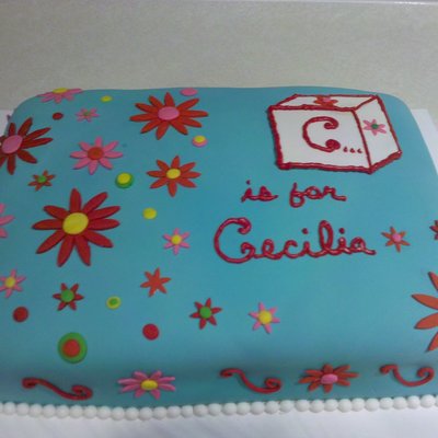 Flower Baby Shower Cake