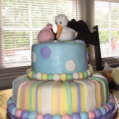 Stork Baby Shower Cake