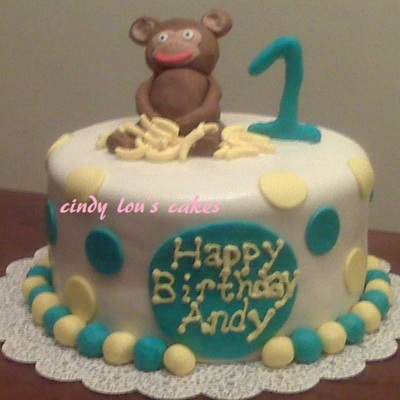 1St Bday Mod Monkey Cake