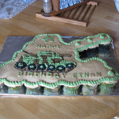 Army Tank Cupcake Cake