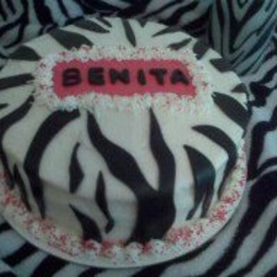 Zebra Striped Birthday Cake