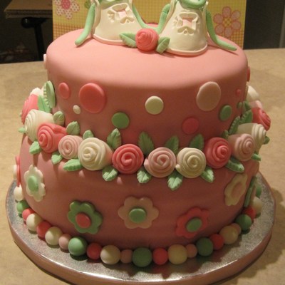 Baby Girl Shower Cake / Shabby Chic
