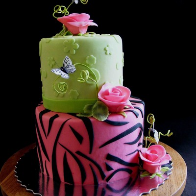 Pink And Green Cake