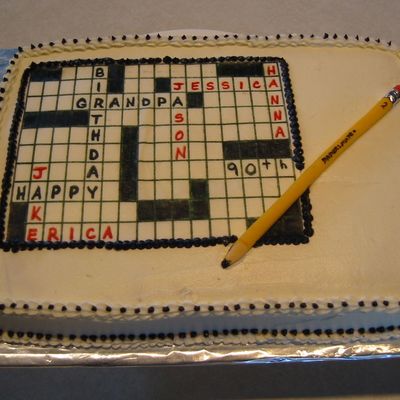 Crosswork Puzzle Birthday Cake
