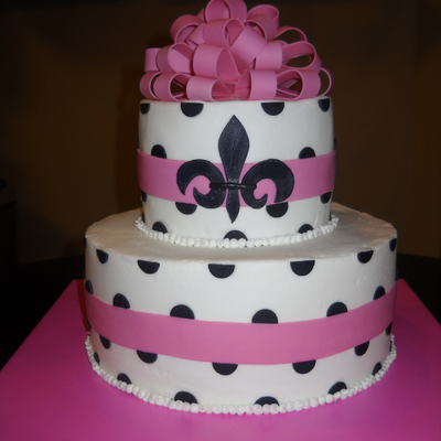 Fleur De Lis Shower Cake