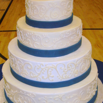Piped Navy Blue Wedding