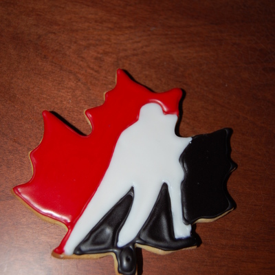 Canada Maple Leaf Hockey Cookies