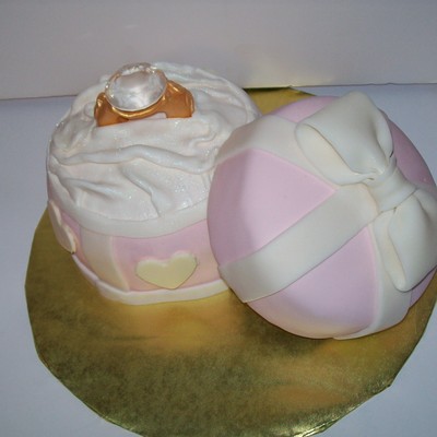Engagement Ring And Ring Box Cake