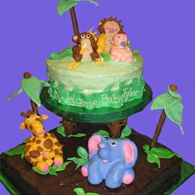 Jungle Baby Shower Cake