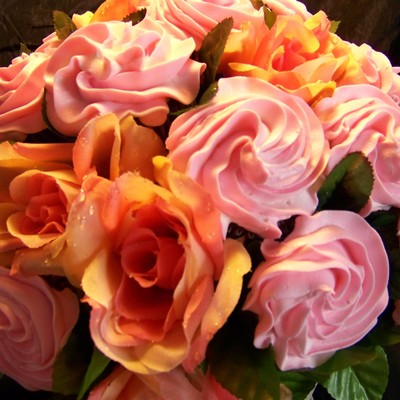 Peach Cupcake Bouquet