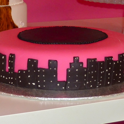 Pink And Black Birthday Cake