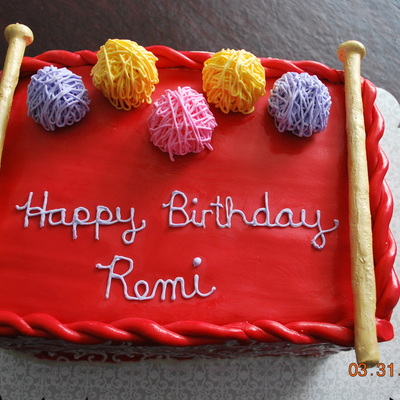 Knitting Birthday Cake