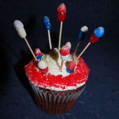 4Th Of July Jelly Bean Cupcake
