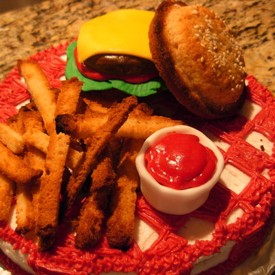 Hamburger And French Fries
