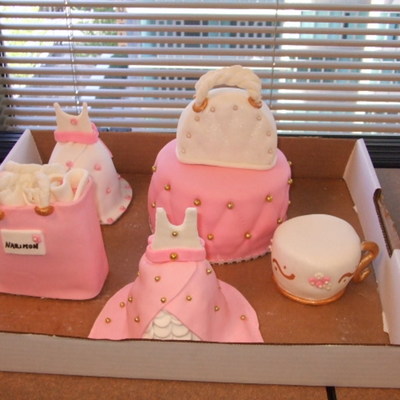 Mini Dress, Purse, Shopping Bag And Teacup Cake