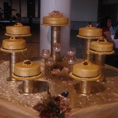 Gold Quinceanera Cake