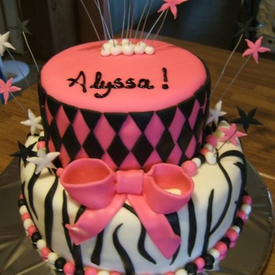 Pink/black Cake