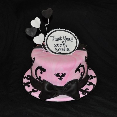 Pink & Black 'hat' Cake