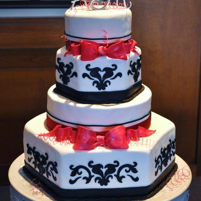 Black Scrolls With Fuschia Bows