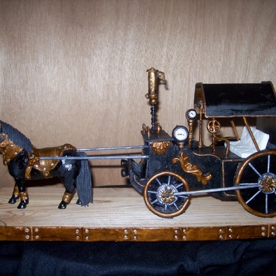 Steampunk Victorian Horse & Carriage