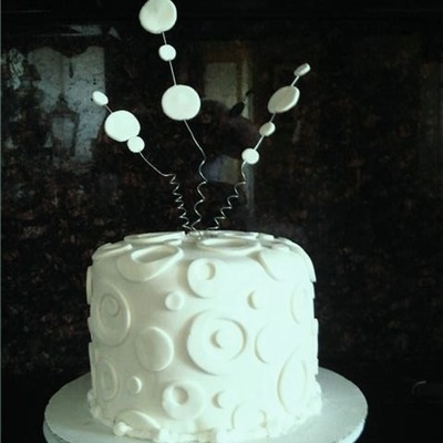 White On White Birthday Cake