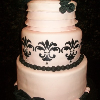 Pink And Black Birthday Cake