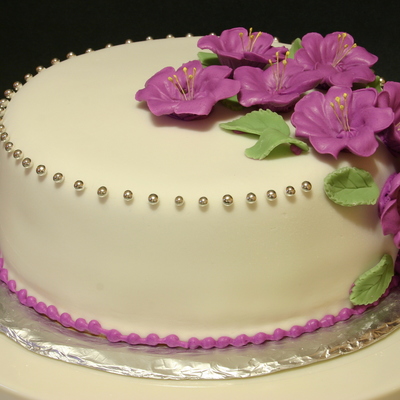 Purple Petunias Birthday Cake