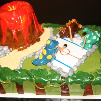 Dinosaurs Playing Hockey