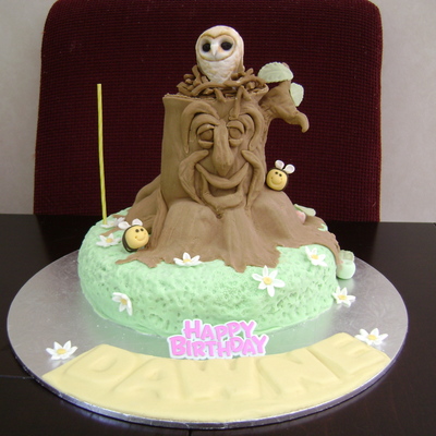 Owl Nest On Tree Stump Man