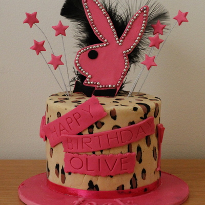 Playboy Bunny Leopard Print Cake