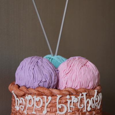Knitting Basket Cake
