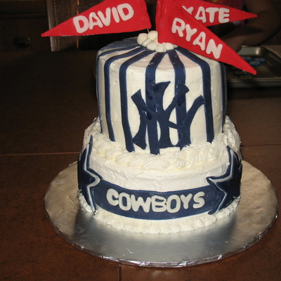Yankees/cowboys Birthday Cake
