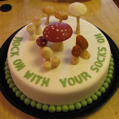 Piosonous Mushrooms Birthday Cake