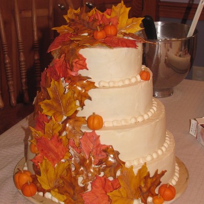 Autumn Leaves Vegan Cake