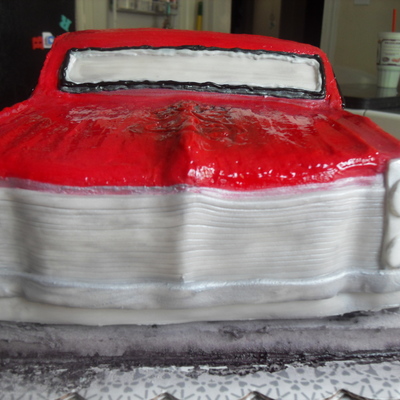 Vintage Car W/ Flames